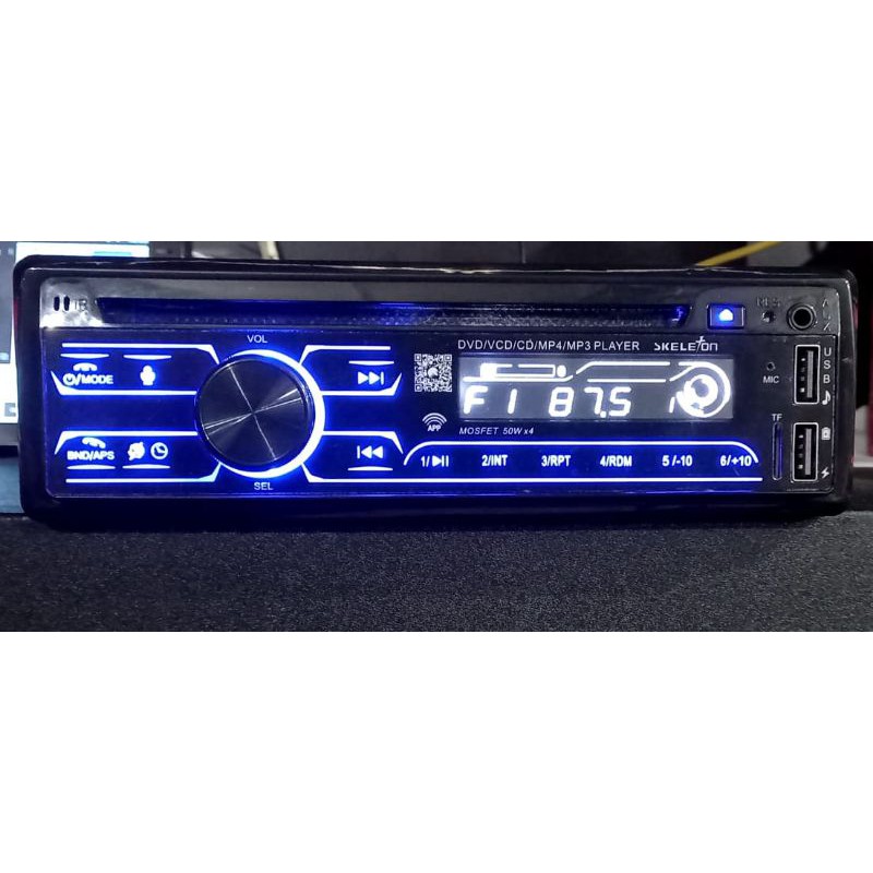 HEAD UNIT SINGLE DIN DVD BLUETOOTH SKELETON SKT-D319G A