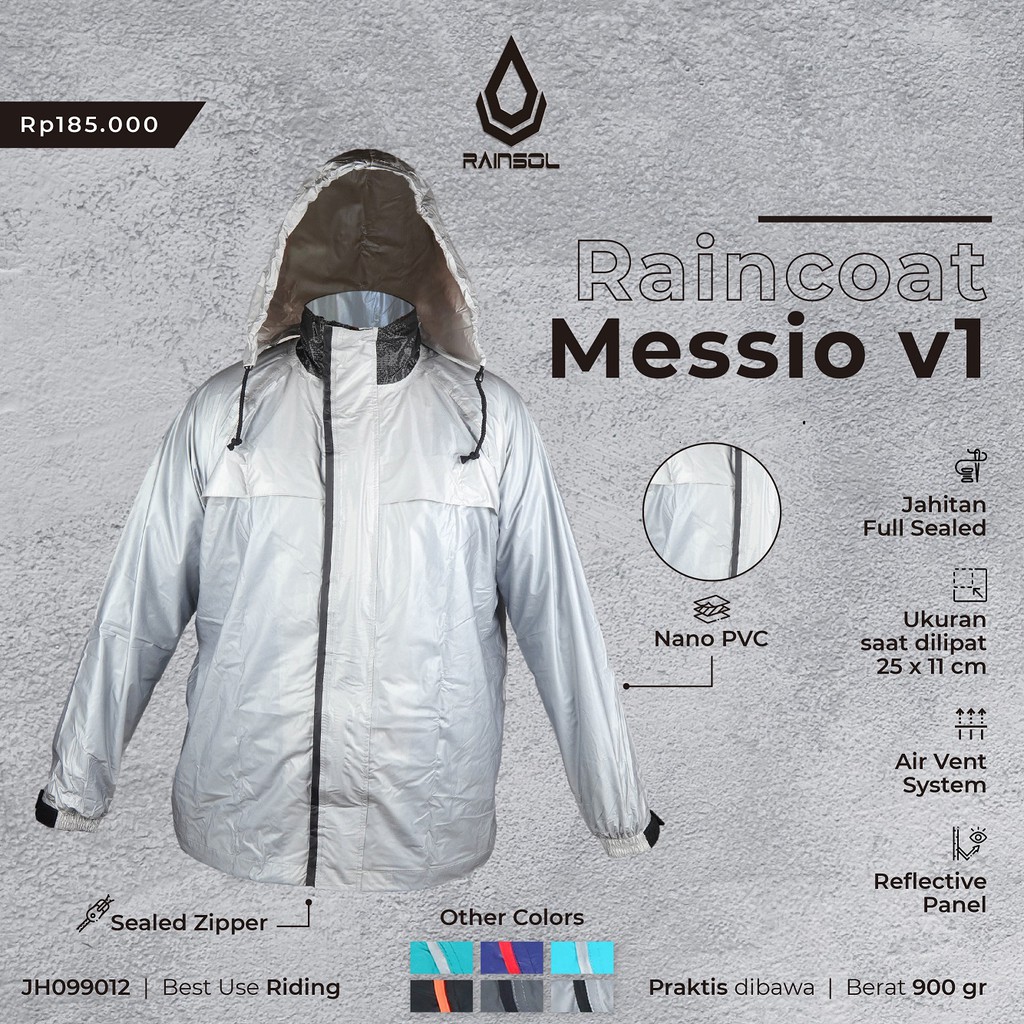 Raincoat Messio v1 | Jas Hujan Pengendara Motor | Jas Hujan Dewasa