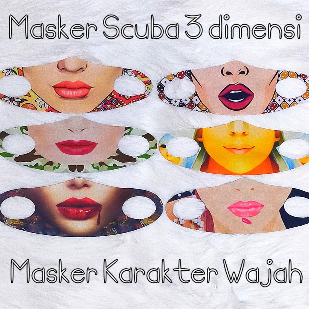 Masker scuba KARAKTER WAJAH  3D printing Masker motif 