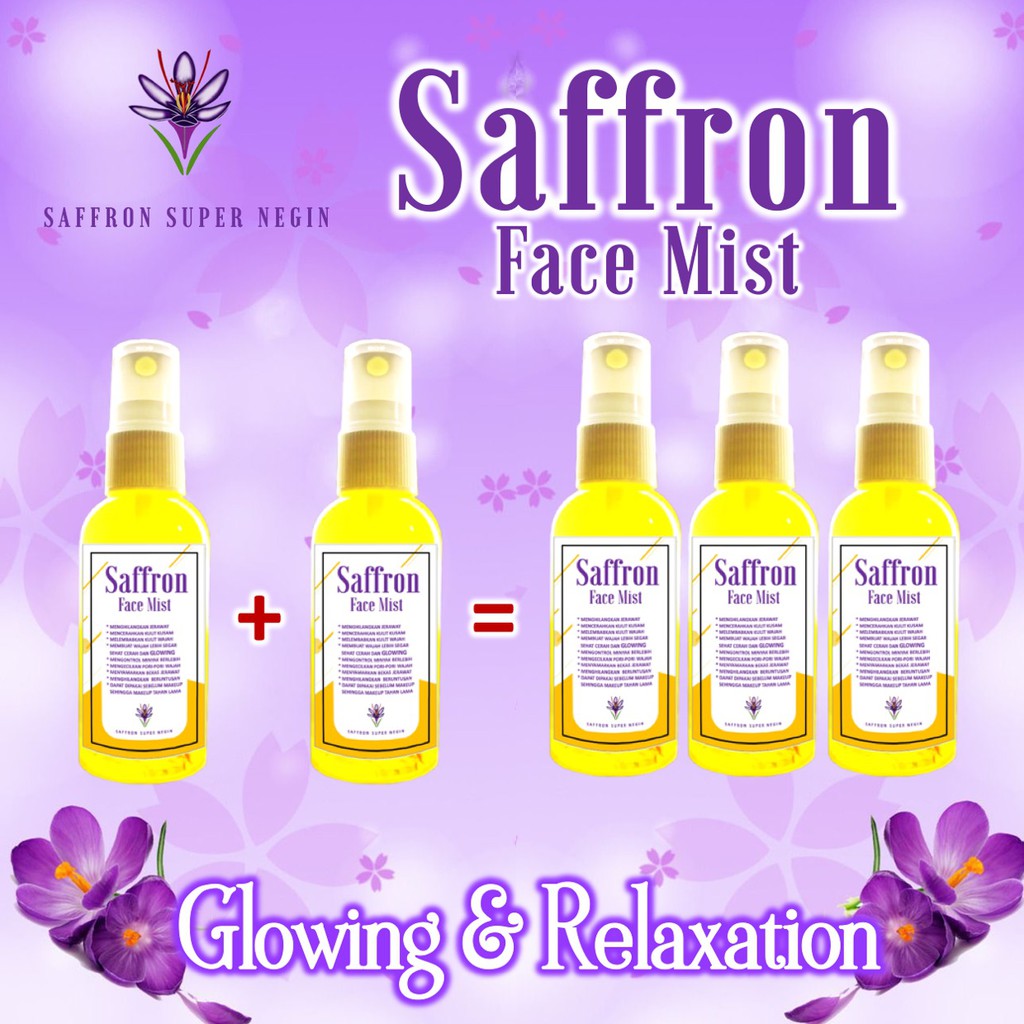 Safron face mist Original Facemist Safron Super Negin Saffron Face mist Premium