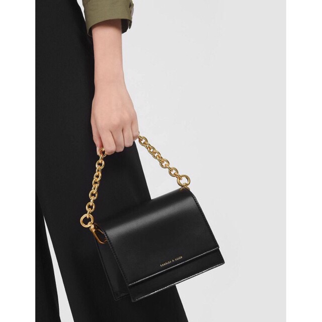 Charles and keith front flap chain bag cnk ck