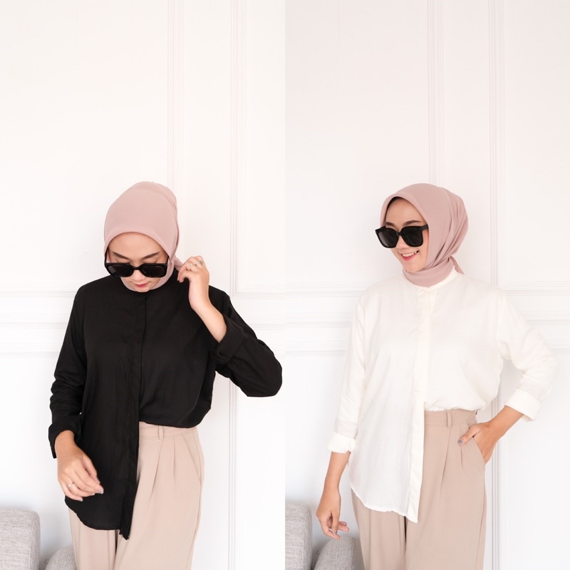 Kemeja Maudy Shirt Kemeja rayon oversize Kemeja wanita