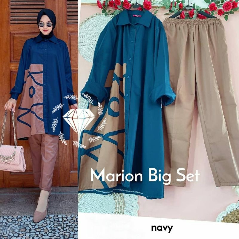 PCS SET MARION SETELAN ATASAN TUNIK DAN CELANA MOSCREPE BUSUI 3 UKURAN L XL XXL MS ADA VIDEO REVIEW ASLI PRODUK