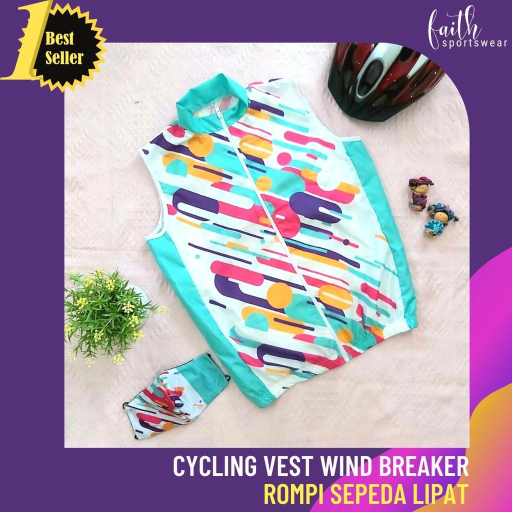 ROMPI OLAH RAGA/ ROMPI SEPEDA/ CYCLING VEST Wanita Motif Abstract Colorful