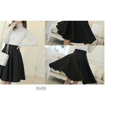 ○ Rok Payung Hitam,rok Pendek, Flare Skirt ➥