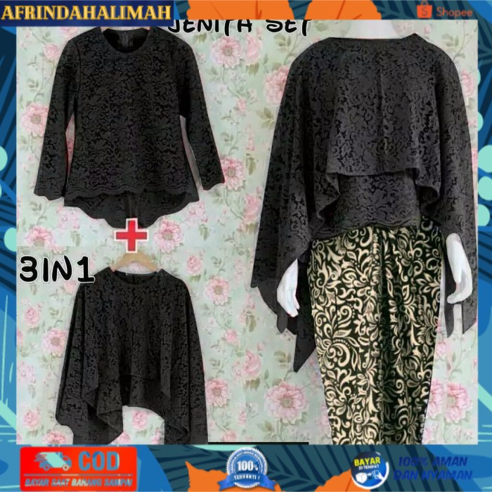 

{TERBARU} set kebaya wisuda 3in1/seragam pensi sekolah kuliah/gaun pesta resepsi