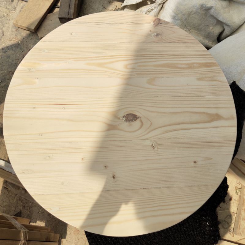 Papan Bulat Kayu Jati Belanda Diameter 70cm
