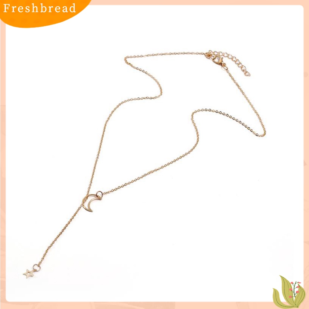 【Fresh】❀Women Fashion Moon Star Clavicle Chain Pendant Short Necklace Party Jewelry Gift