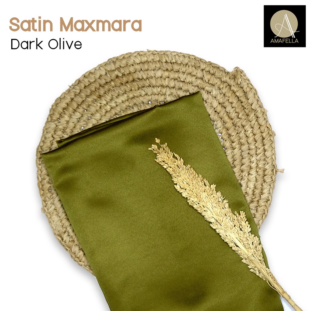 1/2 meter Kain Satin Maxmara / Velvet Premium Warna Dark Olive