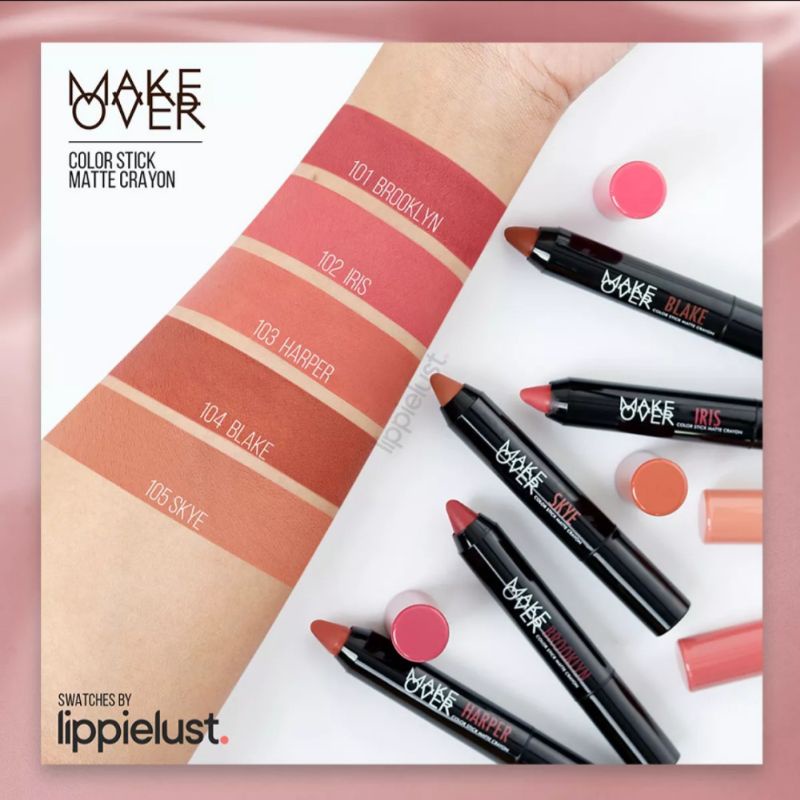 MAKE OVER COLOR STICK MATTE CRAYON LIP CRAYON LIPMATTE LIPSTICK LIPSTIK MAKEOVER ORIGINAL 2.6 GR