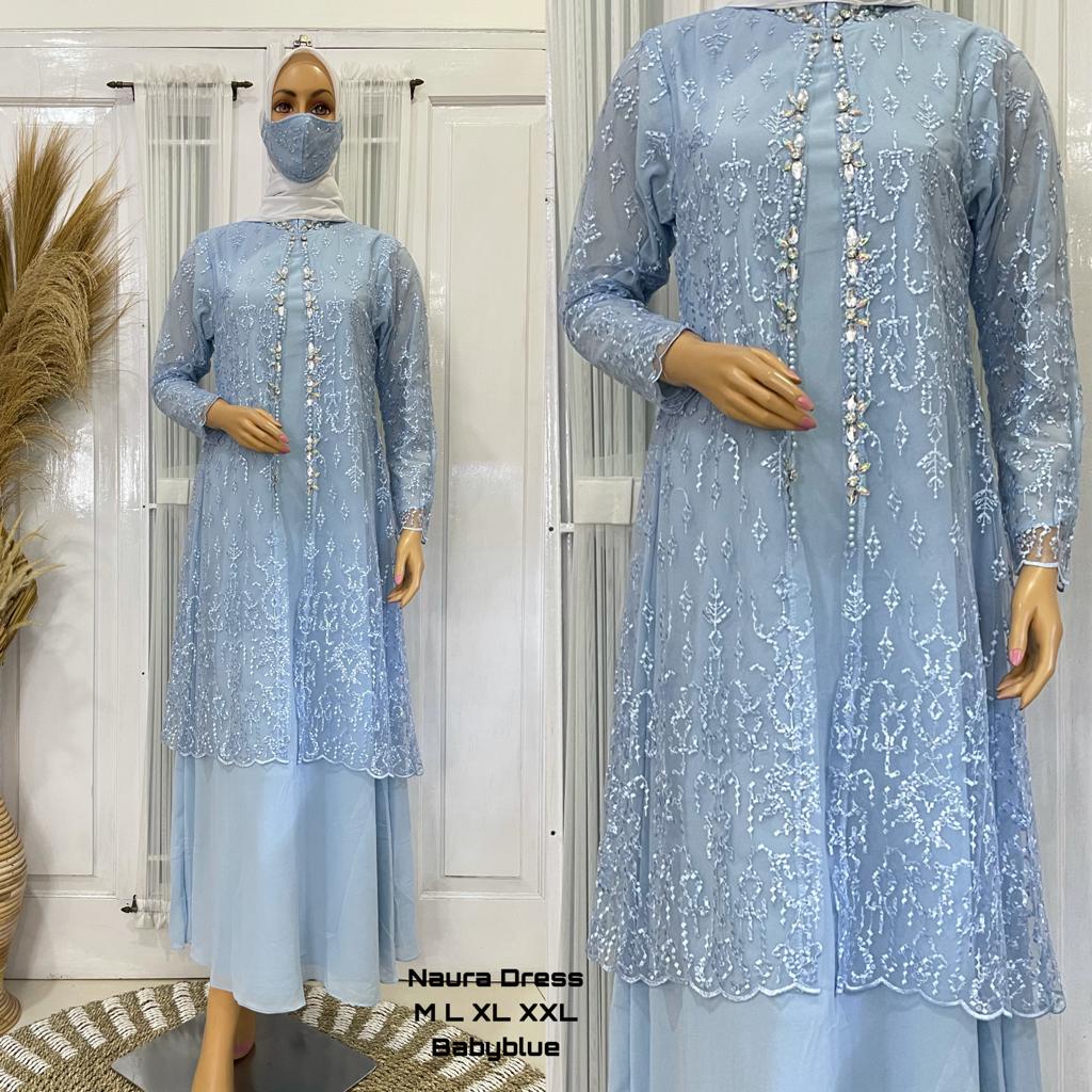 Permata Olshop / Yasmin Dress JN / Gamis Pesta Mewah / Kebaya Gamis Modern / Kebaya Terbaru / Kebaya Modern / Dress Kondangan