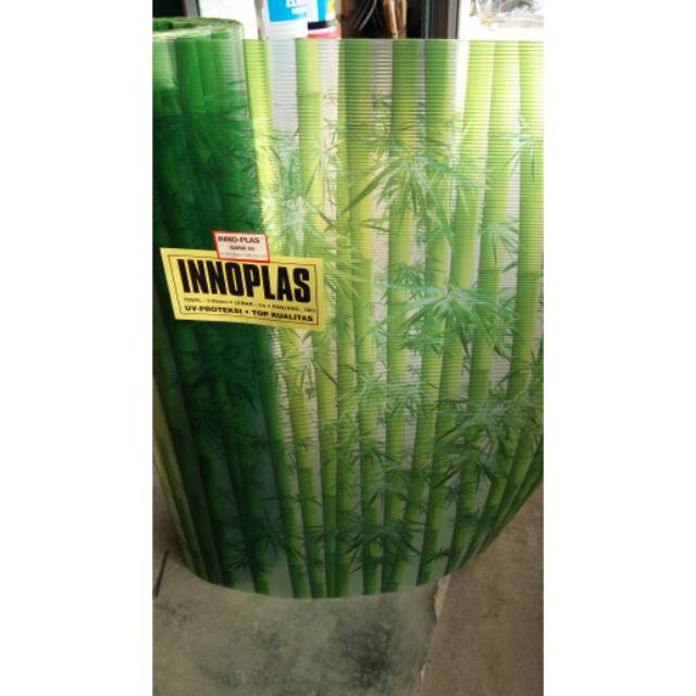 Fiber pagar / fiber penutup pagar motif bambu bergaris