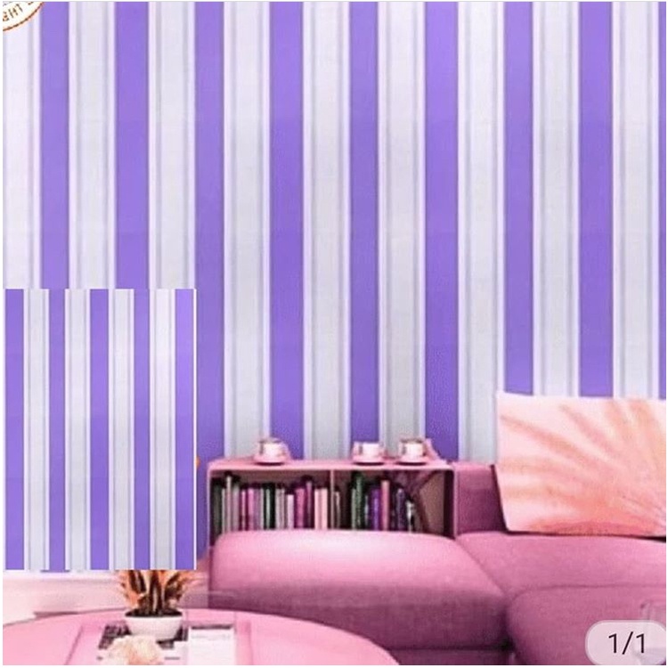 Wallpaper Dinding / Wallpaper Sticker Salur Ungu