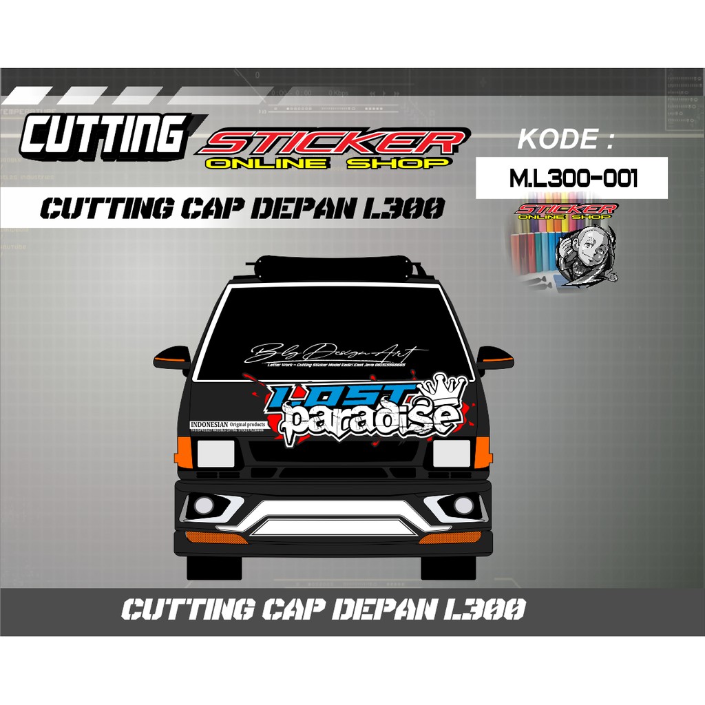 Stiker Mobil PICK UP L300 Cutting Cab Depan Variasi Terbaru