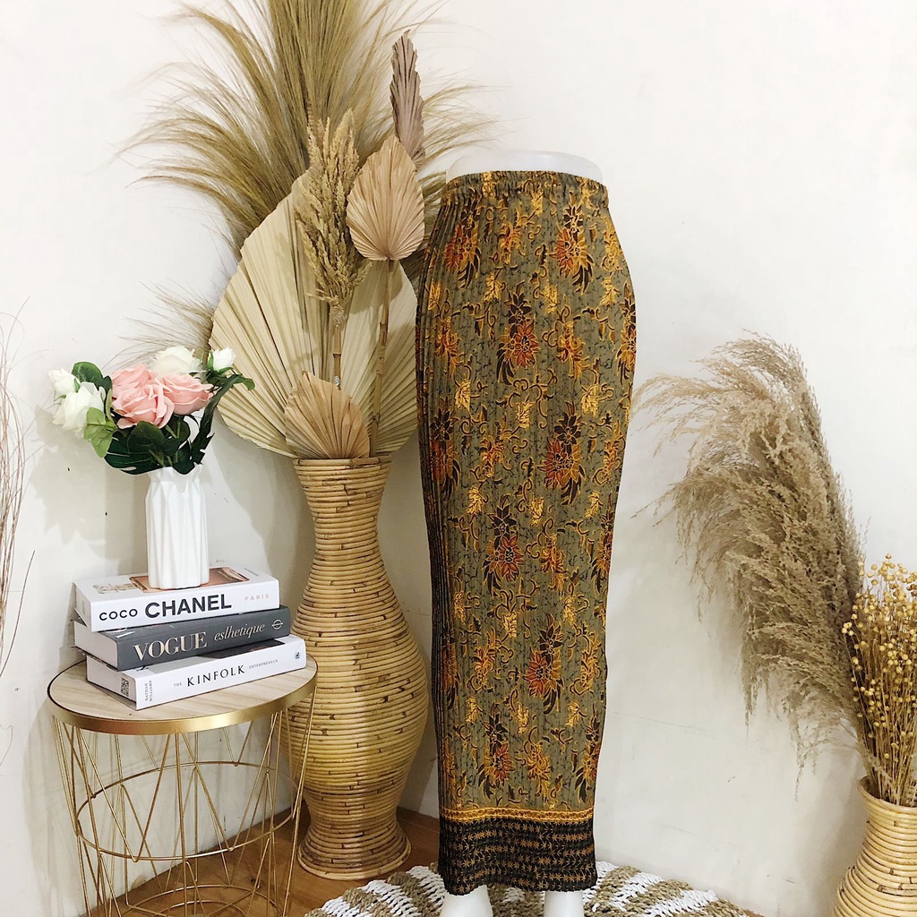 ROK BATIK PLISKET-Azalea Gold