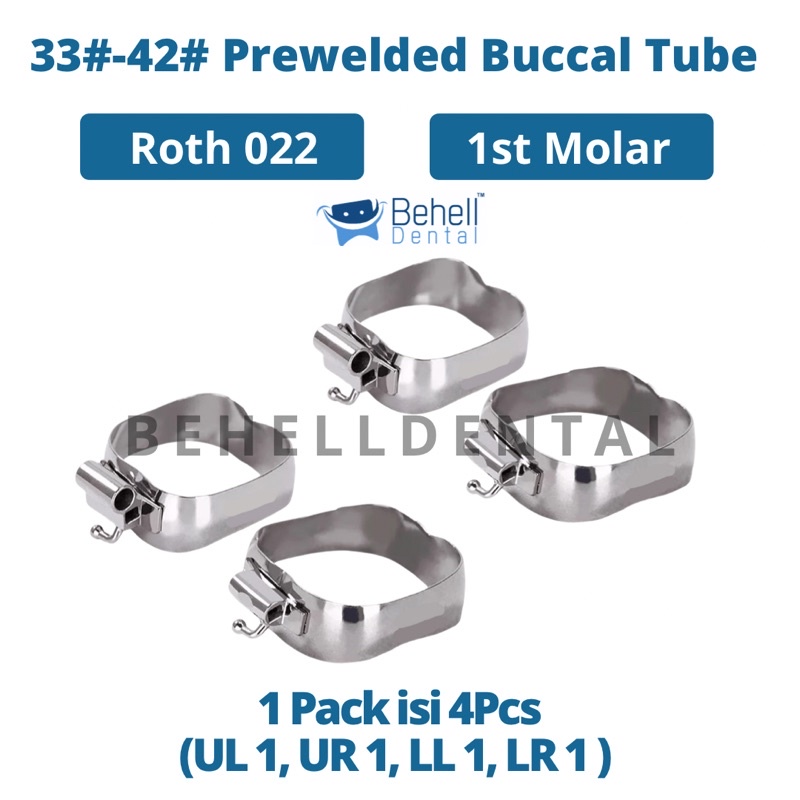 MOLAR BAND ROTH 0.22 ORTHO BEHEL GIGI ISI 4 PICS / Molarband ring buccal tube dental 022 / Bracket Untuk Gigi Geraham Perawatan Kawat Gigi // Behelldental Original Size 33 34 35 36 37 38 39 40 41 42 Cod