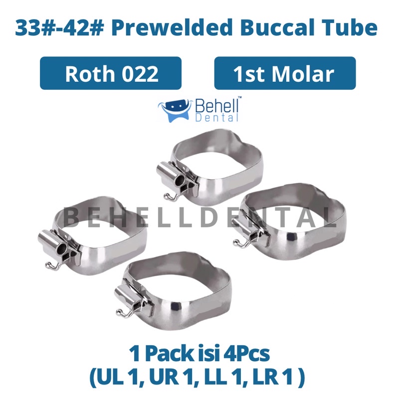 MOLAR BAND ROTH 0.22 ORTHO BEHEL GIGI ISI 4 PICS / Molarband ring buccal tube dental 022 / Bracket Untuk Gigi Geraham Perawatan Kawat Gigi // Behelldental Original Size 33 34 35 36 37 38 39 40 41 42 Cod