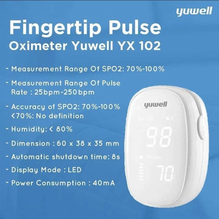 Yuwell Oximeter Alat Ukur Oxygen Dalam Darah Oxymeter Akurat