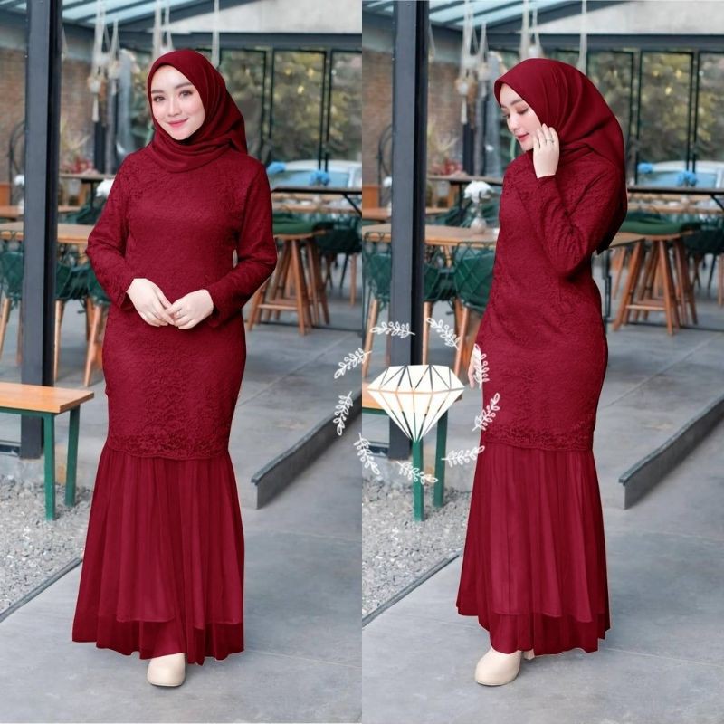 MAXI HAVVA BROKAT AMANDA KID 3-11 TAHUN PREMIUM UKURAN L/XL DRESS PARTY MEWAH