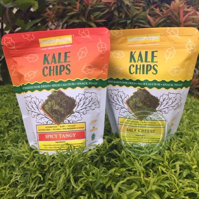 SUNKRISPS Kale Chips Salt Cheese // Spicy Tangy | Shopee