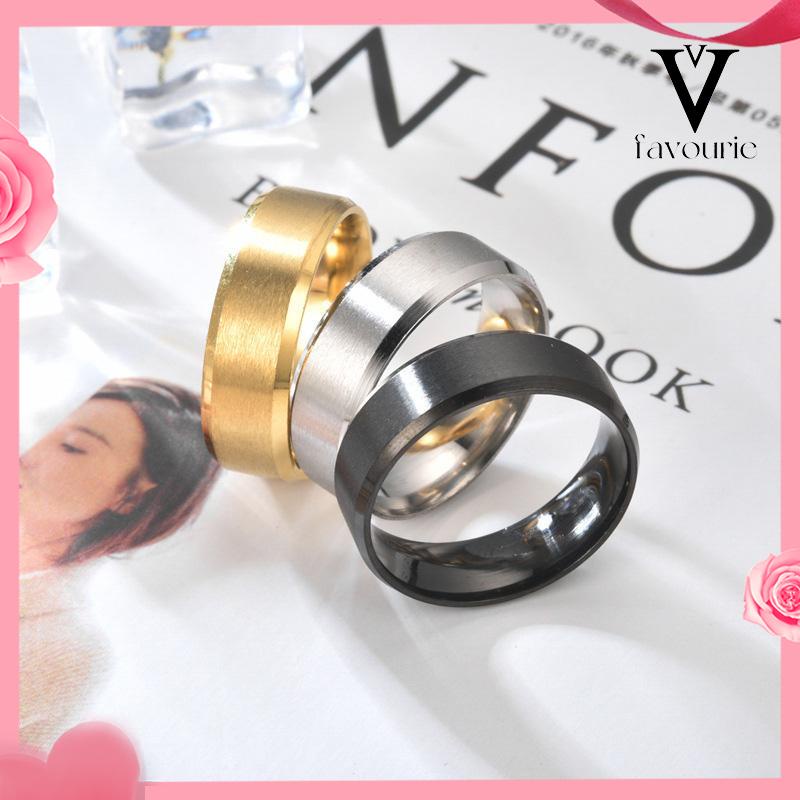 [COD]Cincin Jari Bahan Titanium Warna Hitam Emas Silver Untuk Pria-FA