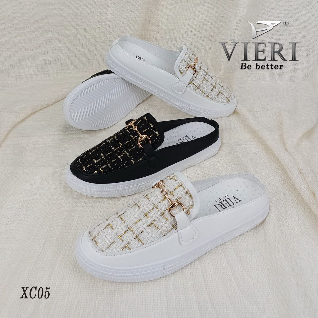 VIERI Sepatu Wanita Flat Slip On Sepatu Import Shoes Wanita Black XC05-5