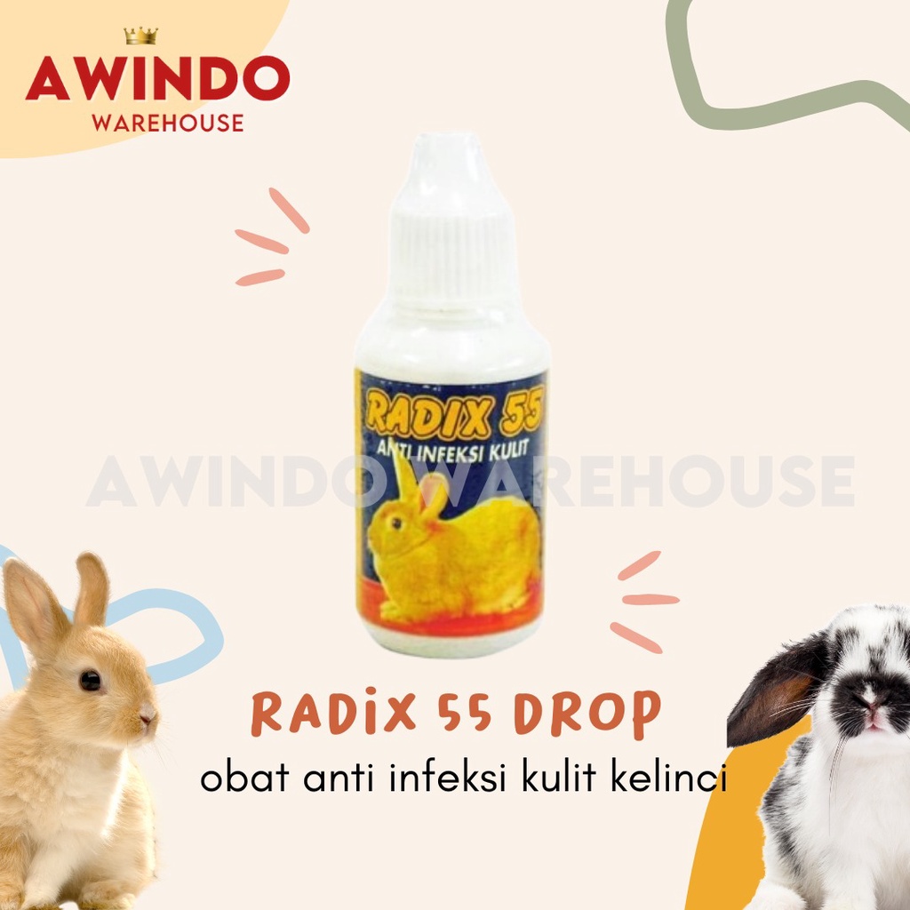 RADIX 55 OBAT KELINCI ANTI INFEKSI KULIT SCABIES GATAL KUDIS 30ML