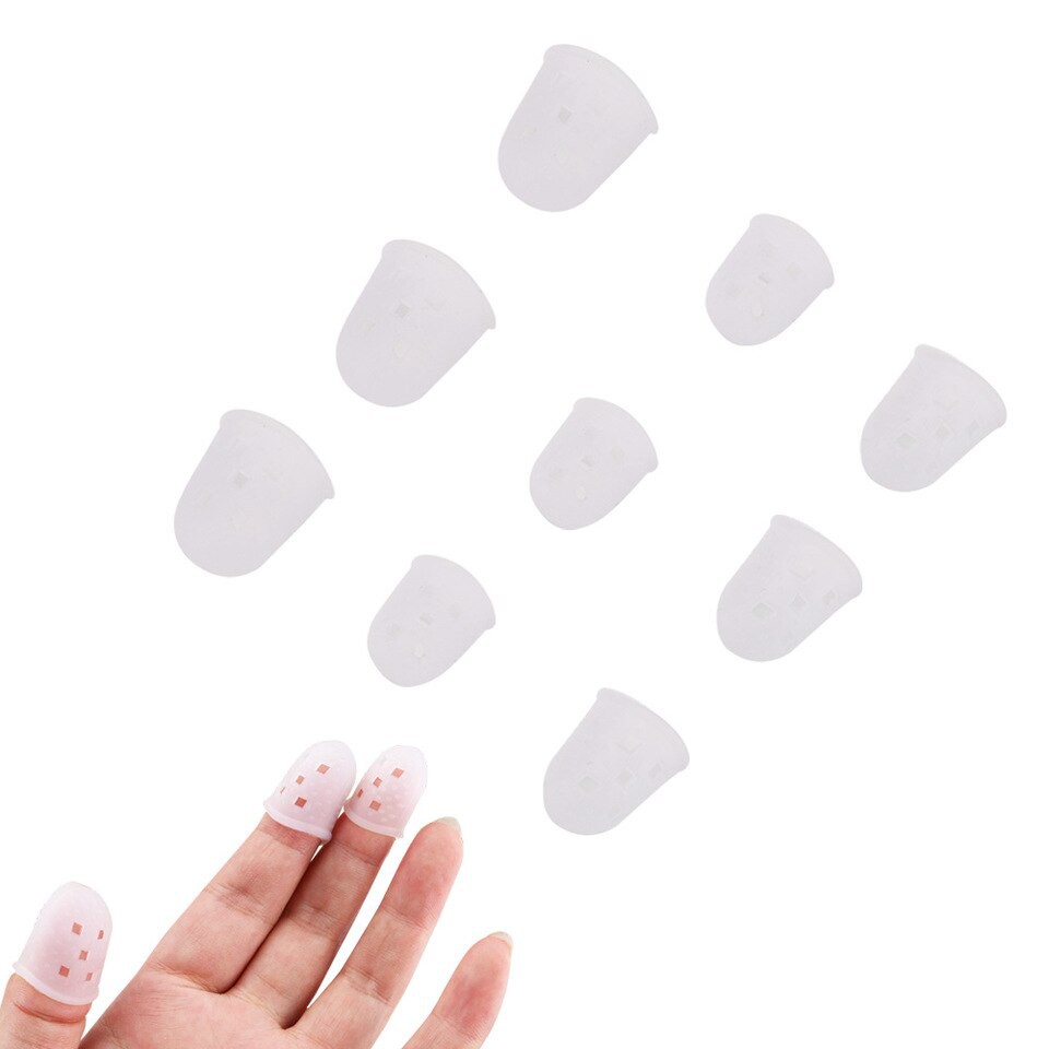 Pelindung Jari Impor 1 set isi 4 pcs Silikon Bening Gitar Ukulele Bass Nyaman Protector