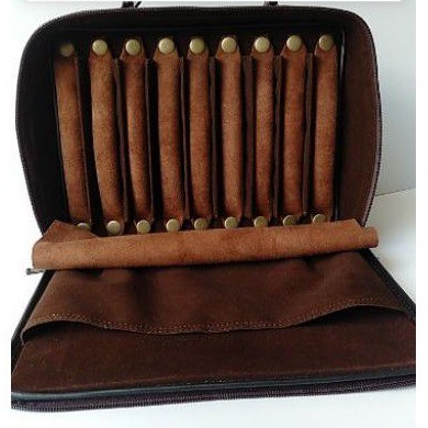 Koper Batu Akik 9 slot Bahan Kulit Asli Kapasitas 54 cincin  untuk Batu Bacan Batu Hijau Garut Pirus