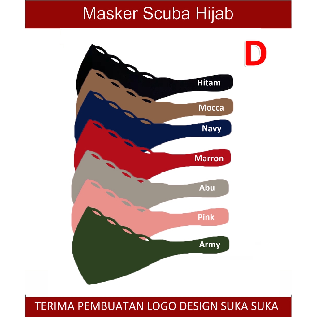 Masker Scuba Hijab WashableModel headloop Aneka Model