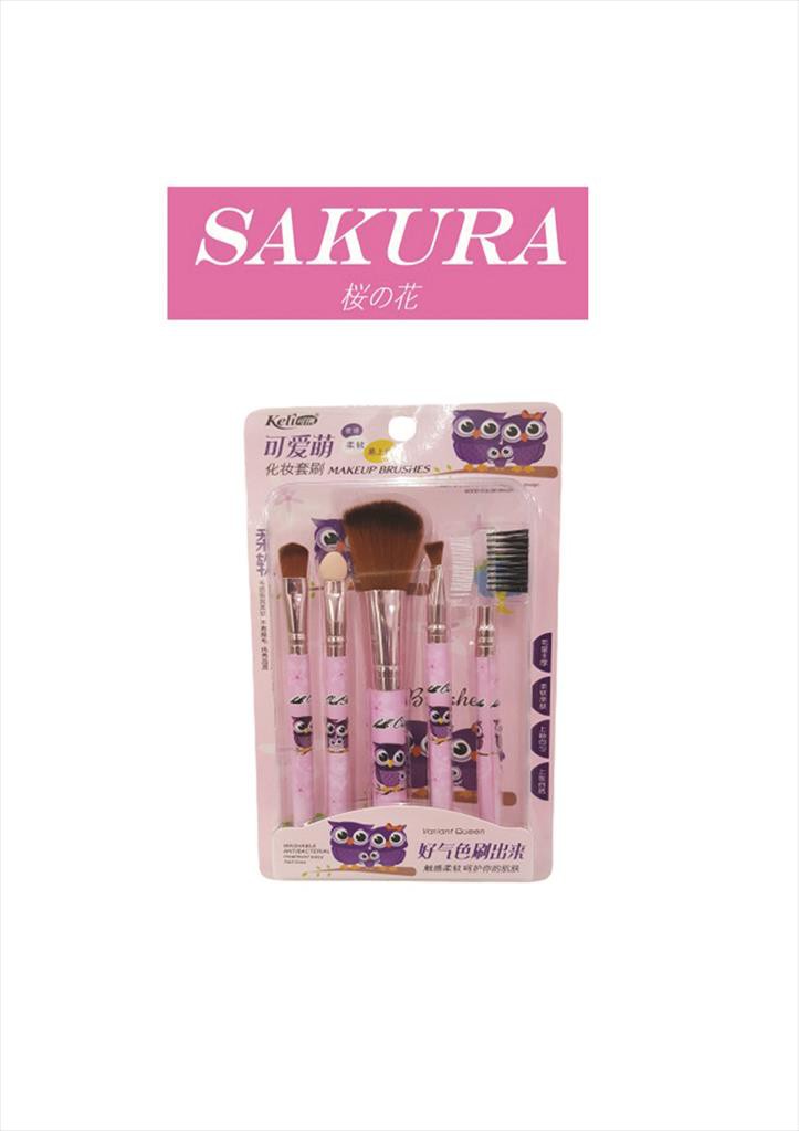 SAKURA Set Perlengkapan Kuas  Makeup 5 IN 1/ Makeup Brushes