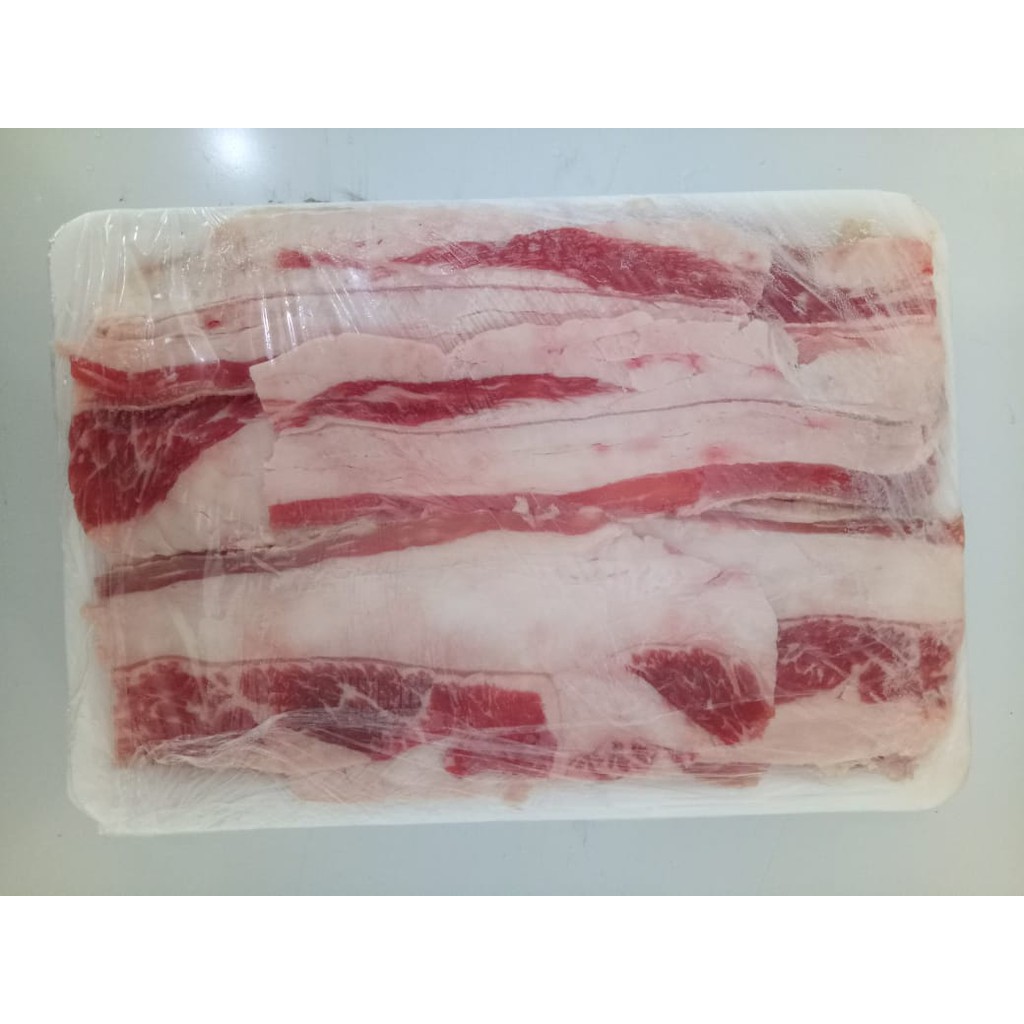 

A BLACK ANGUS SHORT PLATE BEEF SLICED 500GR
