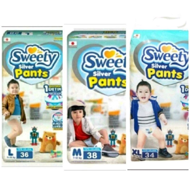 SWEETY SILVER PANTS M38, L36, XL34