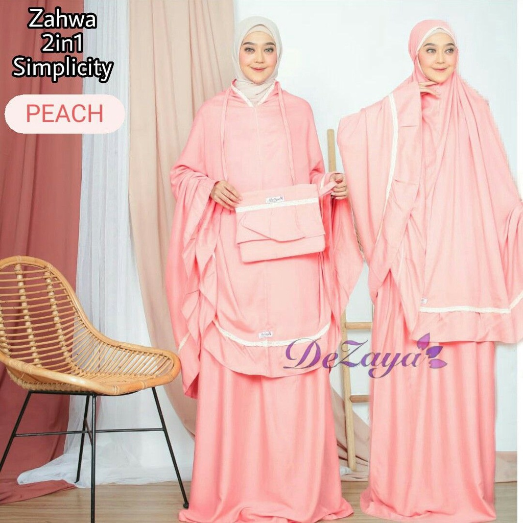 Mukena Bali Polos Renda / Mukena Traveling / Mukena Salwa Polos 2 in 1