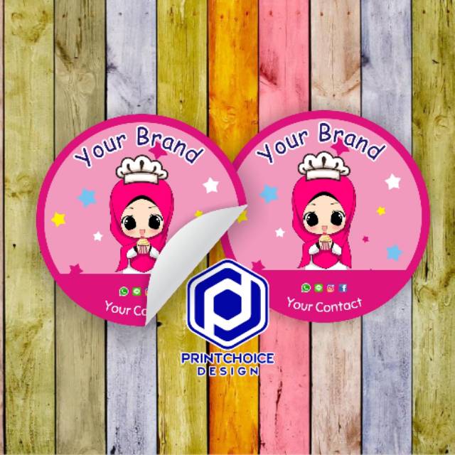 

Cetak stiker label produk / kemasan kue & makanan ukuran A3