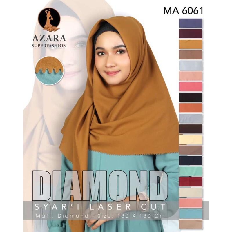 Hijab Segi empat syar’i laser cut bahan Diamond