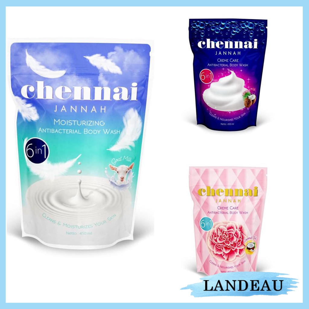 [LANDEAU] - 450ml  Chennai Jannah Antibacterial Body Wash Sabun Mandi Keluarga TERMURAH BPOM ORIGINA