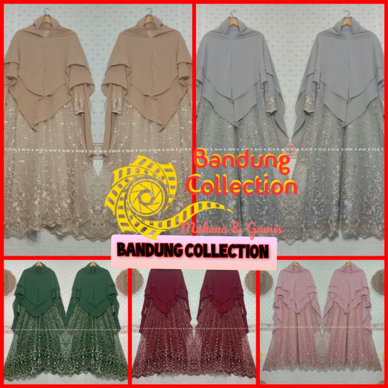 Gamis Super Murah (COD) Premium Berkualitas Gamis Brukat Jombo Set Khimar 2 Layar Full Ceruty Babydo