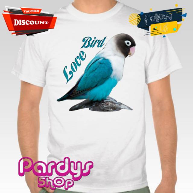 Pardys Kaos Burung Love Bird Biru Mangsi Shopee Indonesia