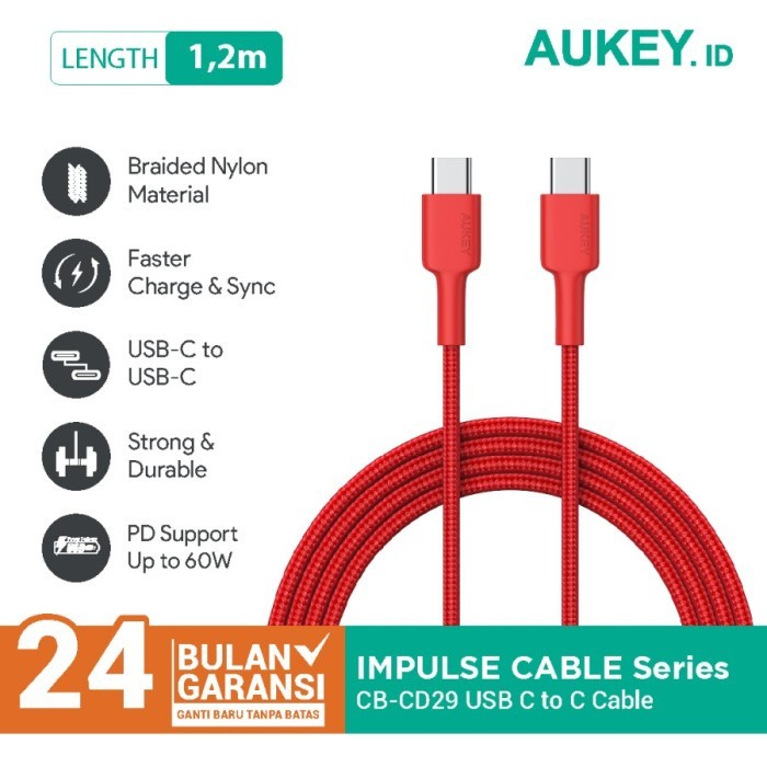 Kabel Data Aukey Cable CB-CD29 USB C to C1.2m