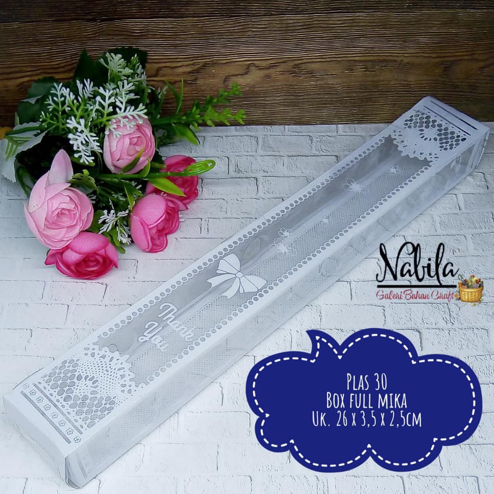 (10pcs) Kotak souvenir /Box souvenir bros dagu panjang  Full Mika hias list bunga