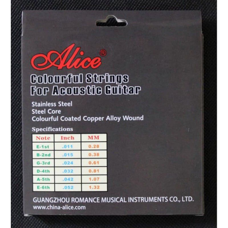 Senar Gitar Akustik Klasik Nylon Alice AC107C A407C Pelangi Rainbow Original