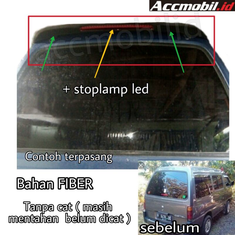 spoiler daihatsu zebra astrea bodytech fiber tanpa cat plus lampu
