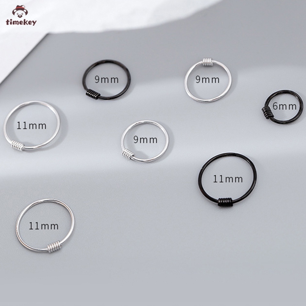 【TK】1PC Fashion Simple Silver 6mm 9mm 11mm Anti Allergy Earring Women Jewelry Gift