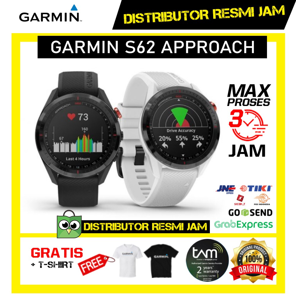 JAM PRIA GARMIN APPROACH S62 GARMIN S62 BLACK ORIGINAL GARANSI RESMI