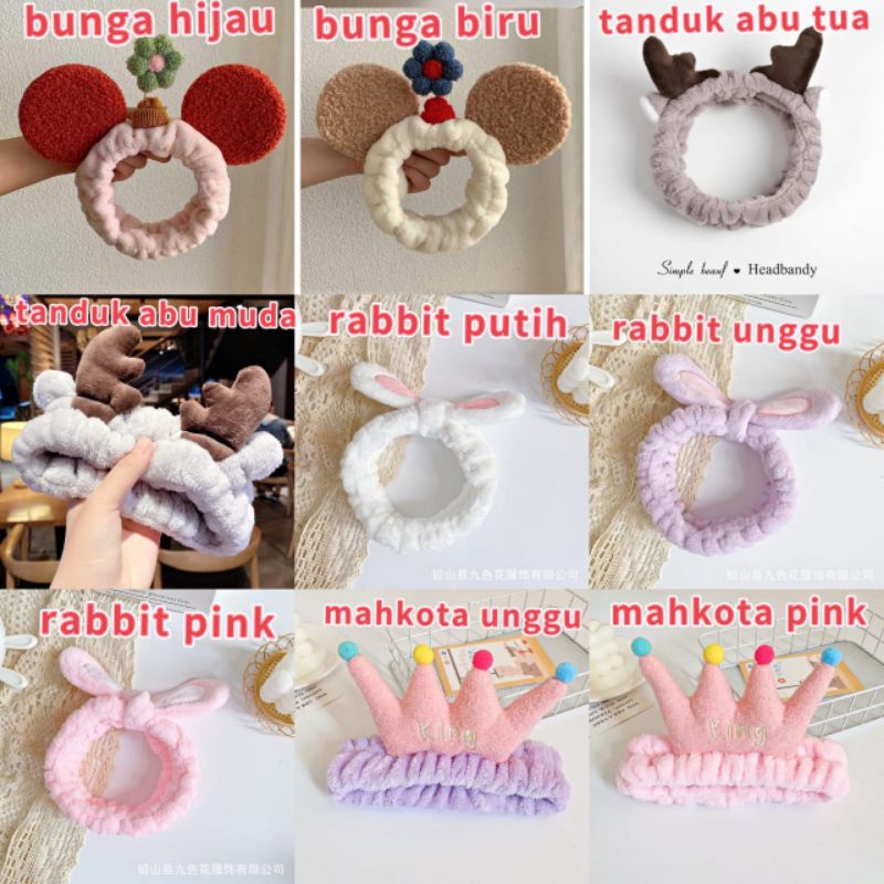 HEADBAND BANDANA  UNICORN FANTASY RABBIT KELINCI TANDUK KEPITING DAUN BUAH / MASKER KARAKTER LUCU - BANDANA MASKER MANDI / BANDANA MASKER KARAKTER LUCU - BANDANA MASKER MANDI