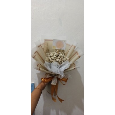 bunga kering/ buket bunga kering/buket edelweis/edelweis/edelweiss/dreadflower/dryfllower/kado wisud