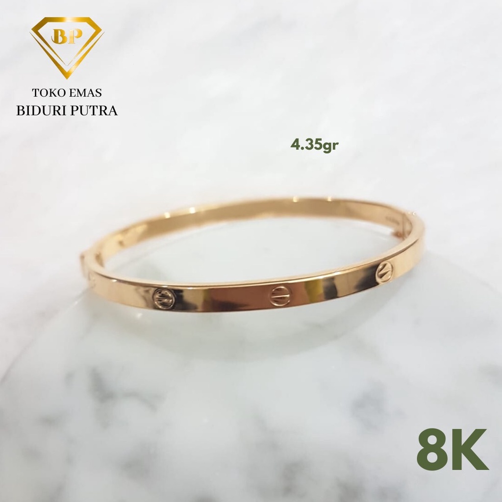 Gelang C*rt!r Oval Perhiasan Emas Asli Kadar 8K/375 - Toko emas biduri putra - gelang emas asli - toko emas asli - gelang emas muda - gelang emas dewasa - gelang emas elegant - toko emas purbalingga- toko emas gadjah - toko emas purwokerto