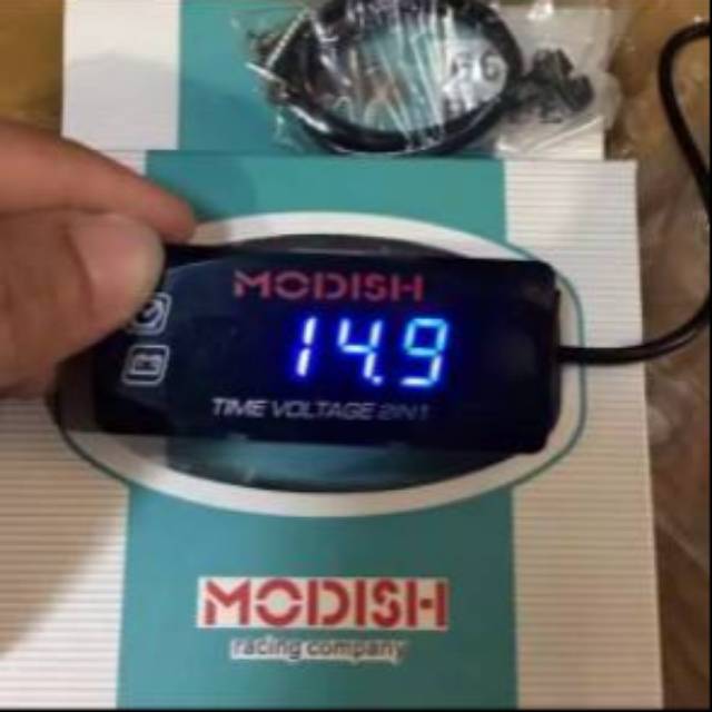 Voltmeter Aki Accu Jam Digital LED Motor Vario Nmax PCX Aerox Vixion R15 Ninja GSX KLX