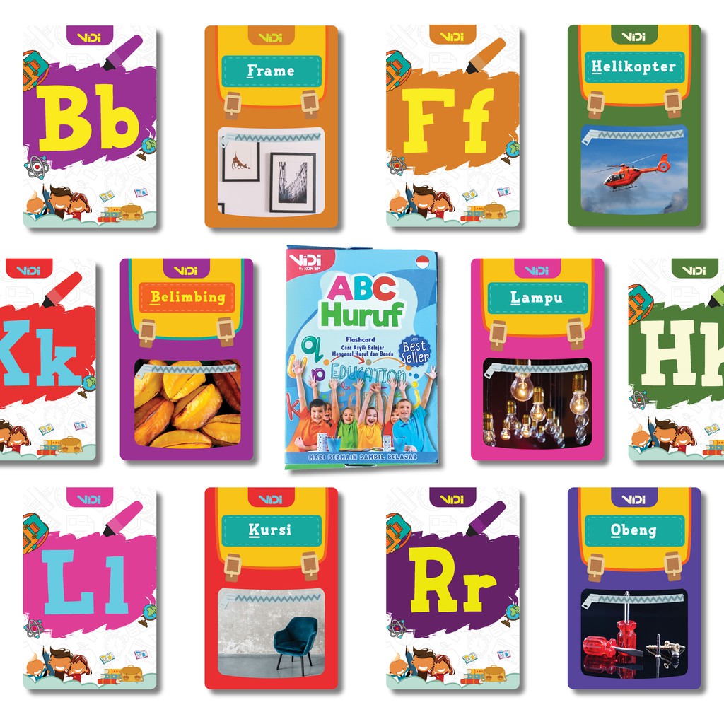 [1KG = 9 BOX] VIDI FLASHCARD ABC HURUF / FLASH CARD / MAINAN EDUKASI KARTU PINTAR ANAK TERMURAH